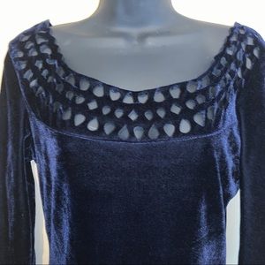 DONATING Velvet Cutout Dress 3/4 Long Sleeve